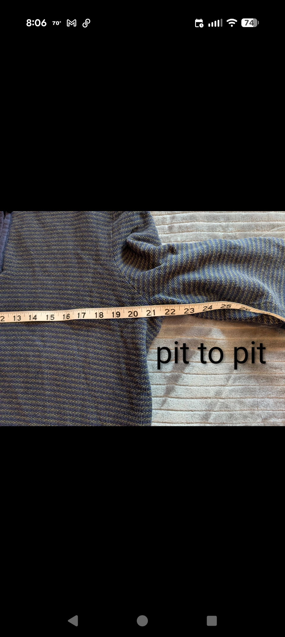Striped pullover sweater with elbow patches