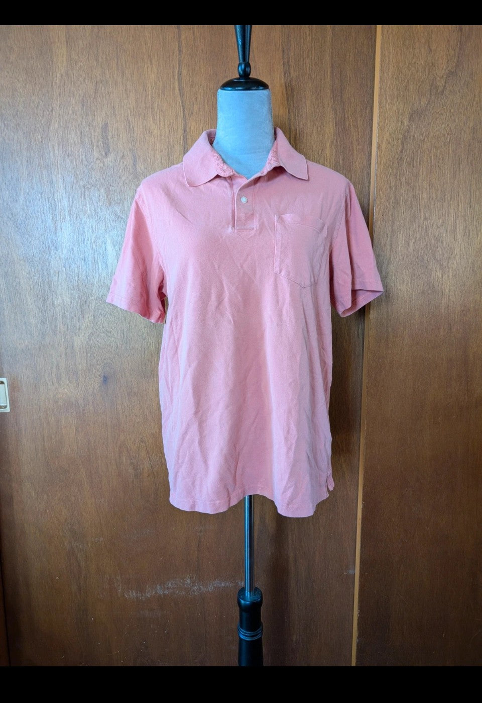 Salmon pink men's polo shirt